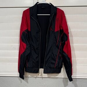 Men's Black and Red Windbreaker by Jordan